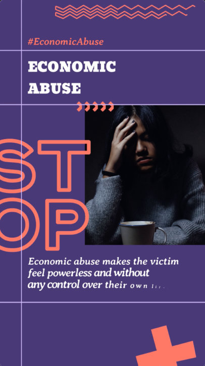 Instagram Story Video Template with Animated Text with a Domestic Violence Awareness Theme