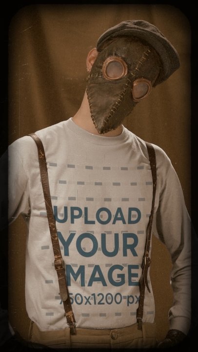 Sweatshirt Video Featuring a Man Wearing a Creepy Halloween Mask