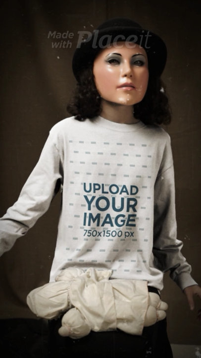 Sweatshirt Video Featuring a Girl With a Creepy Doll Mask
