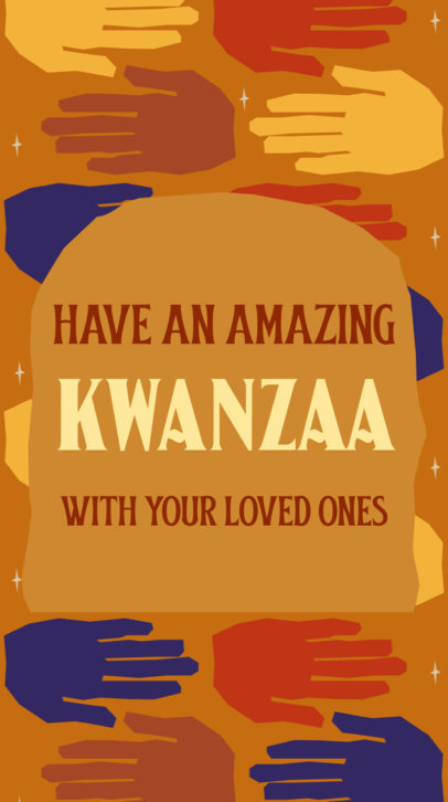 Instagram Story Video Template Featuring a Kwanzaa-Themed Greeting
