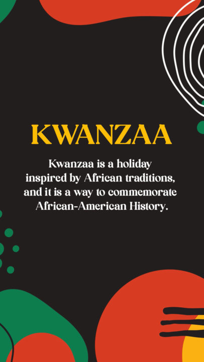 Instagram Story Video Template Featuring an Animated Educational Kwanzaa Text 5888