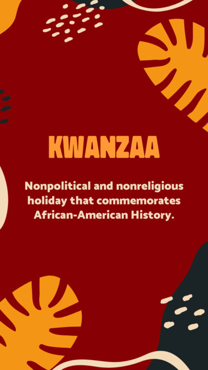 Kwanzaa-Themed Instagram Story Video Maker Featuring a Fact 5890