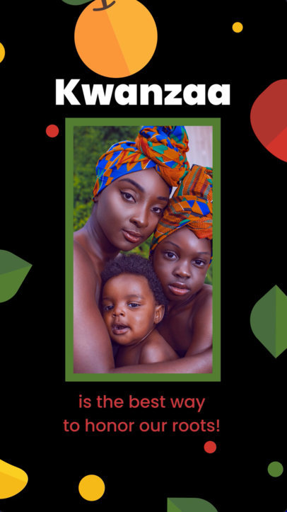 Instagram Story Video Maker Featuring a Kwanzaa Theme with Animated Graphics