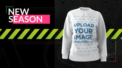Video of a 3D Sweatshirt Featuring an Ad for a New Fashion Collection