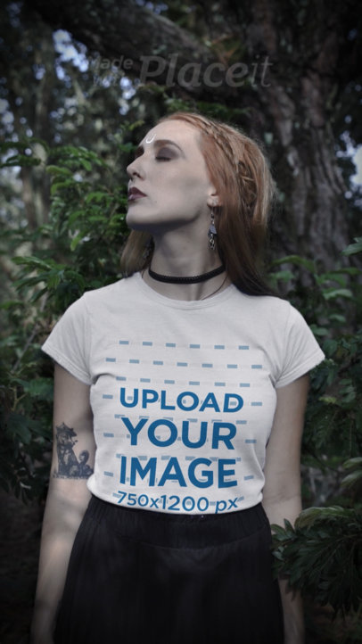 Bella Canvas T-Shirt Video Featuring a Serious Woman and a Wicca Theme