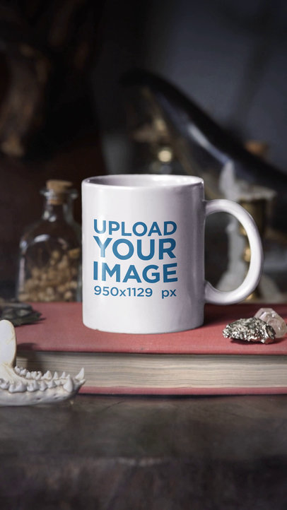 Coffee Mug Video Featuring a Wicca-Themed Setting and Esoteric Items