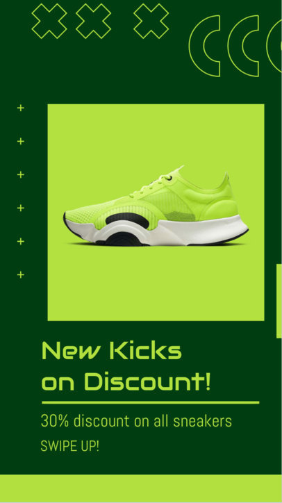Promo Instagram Story Video Generator Featuring a Sneakers Store Discount