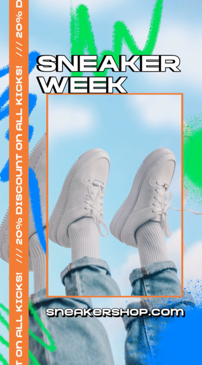 Sneakers-Themed Instagram Story Video Creator to Promote a Big Sale