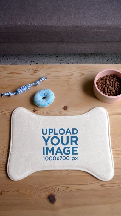 Video of a Pet Food Mat Placed on a Wooden Surface