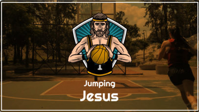 Sports Intro Video Generator Featuring an Illustrated Jesus for a Basketball Team 5252