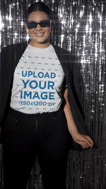 New Year's-Themed Video of a Smiling Woman Celebrating in a Sparky Setting