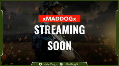 Shooters-Themed Twitch Screen Video Generator Featuring a Streaming-Soon Message