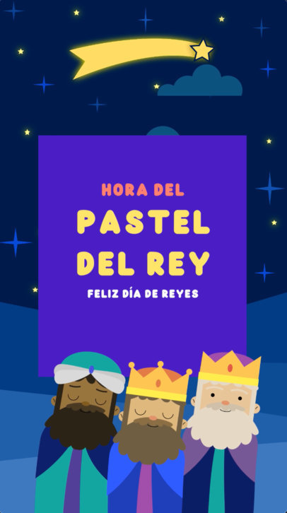 Three Kings Day Instagram Story Video Maker Featuring a Celebratory Message