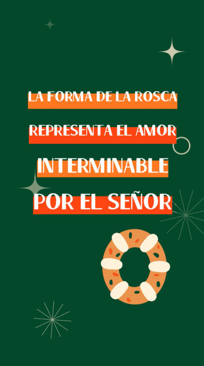 Instagram Story Video Template Featuring a King Cake Fact for Three Kings Day