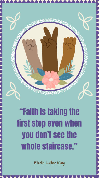 Instagram Story Video Template Featuring a Martin Luther King Jr Quote About Faith