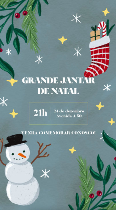 Instagram Story Video Template with Animated Graphics for a Xmas Party