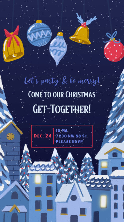 Instagram Story Video Maker for a Christmas Gathering Invitation
