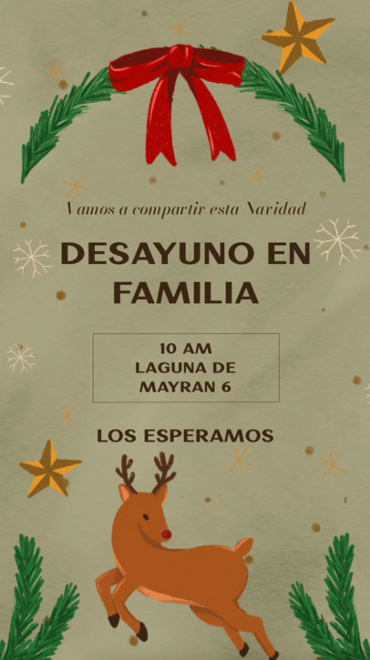 Invitation-Themed Instagram Story Video Maker for a Christmas Breakfast