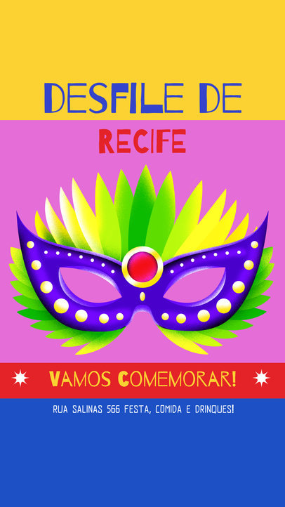 Instagram Story Video Creator with an Animated Brazilian Carnival Mask Graphic 6337