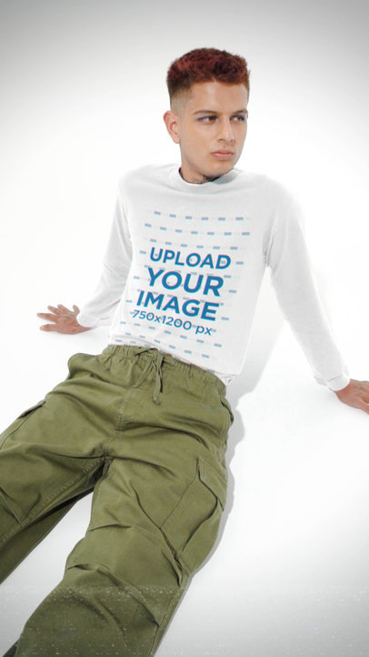 Y2K-Themed Video Featuring a Man Wearing a Crewneck Sweatshirt 