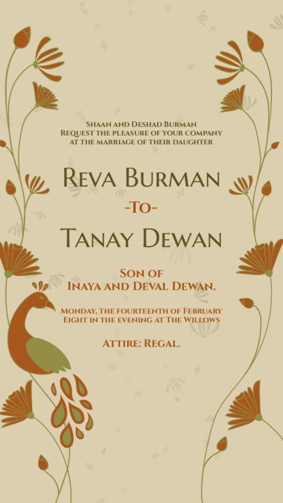 Instagram Story Video Generator Featuring an Invitation to a Wedding