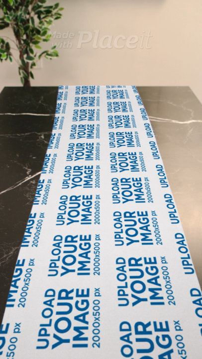 Video of a Table Runner Placed on a Marble Table