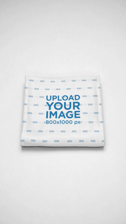 Video of a Folded Throw Blanket Placed on a Customizable Background