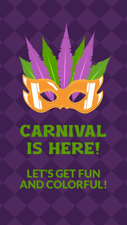 Instagram Story Video Maker with a Carnival Mask Animation for Mardi Gras 6378