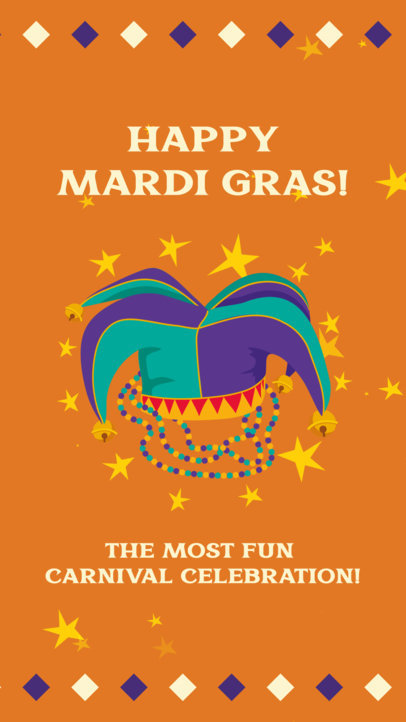 Instagram Story Video Creator with a Jester Hat Animation for a Mardi Gras Celebration 6381