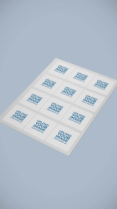 Video of Squared Branding Stickers Placed on a Colorful Background 6422v