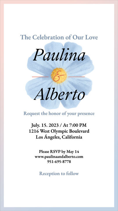 Wedding Instagram Story Video Generator Featuring an Invitation Ceremony 6414