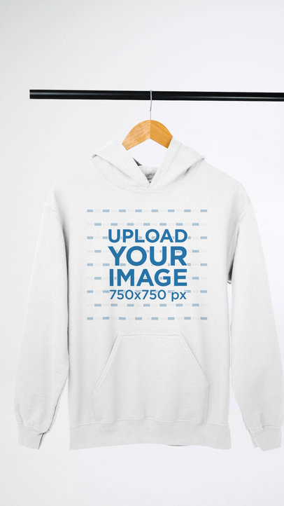 Video of a Hoodie Placed on a Wooden Hanger