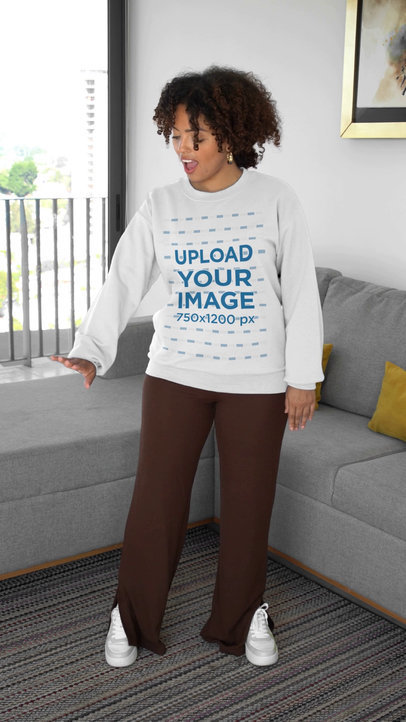 Sweatshirt Video Featuring a Happy Woman Wearing a Hoodie and T-Shirt for a TikTok