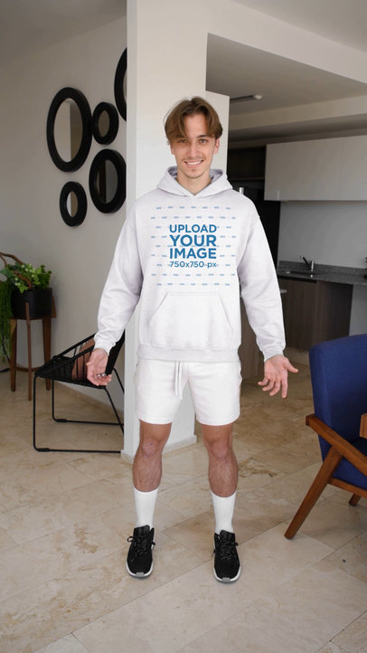 Hoodie Video for a TikTok Challenge Featuring a Smiling Man