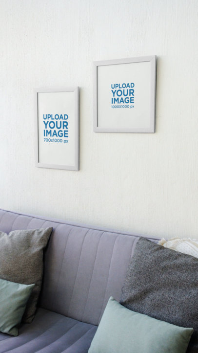 Video of Two Art Frames Placed on a Wall Featuring a Man