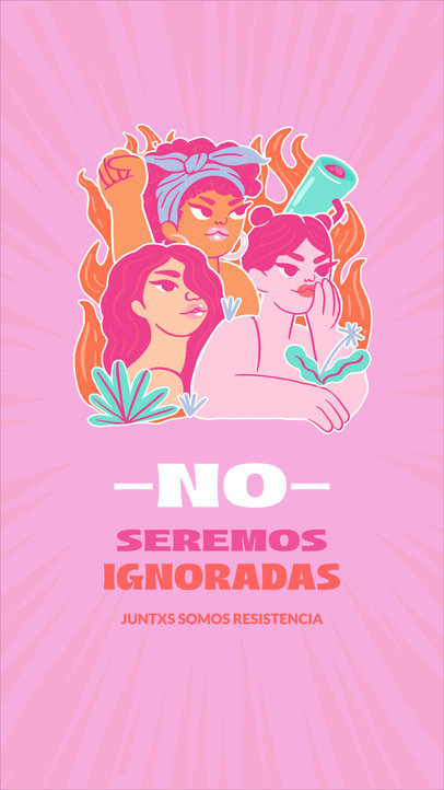 Instagram Story Video Maker Featuring Animated Illustrations for Women's Day 6490