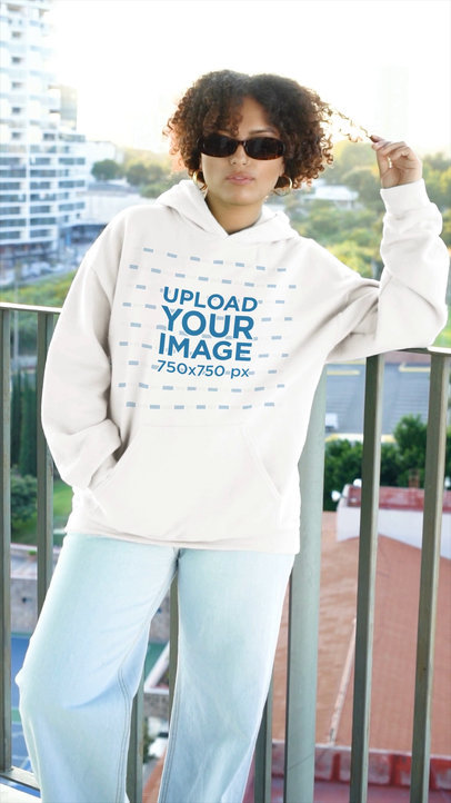 Hoodie Video Featuring a Woman Posing for a TikTok Challenge