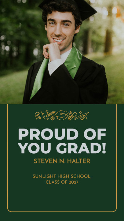 Instagram Story Video Template with an Animated Greeting for a Graduate 6546