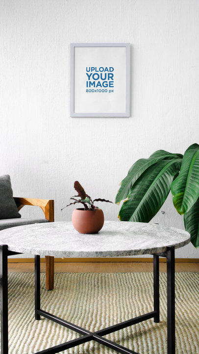 Video of an Art Print Placed on a Nice and Modern Living Room