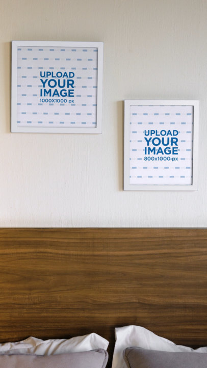 Art Print Video Featuring a Happy Cropped-Face Man and a Nice Bedroom