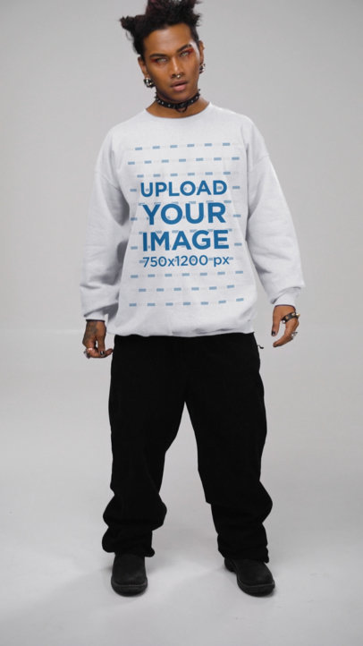 Sweatshirt Video Featuring a Man Wearing a Gothic Stylish Outfit