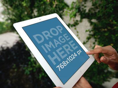 Mockup of an iPad in the Balcony