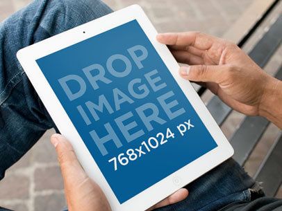 Mockup of an iPad in Portrait Position