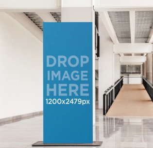 Banner Mockup at a University Hallway