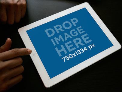 Mockup of a White iPad on Table