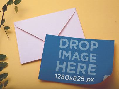 Stationery Mockup Template Featuring an Envelope