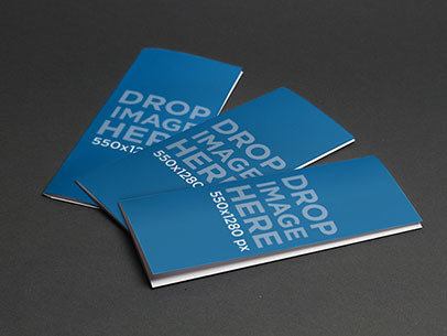 Brochure Mockup Featuring 3 Brochures Lying Over a Smooth Surface