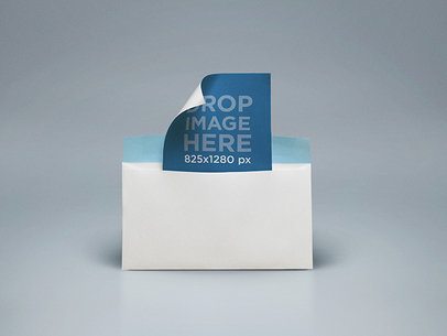 Envelope Mockup Featuring an Open Envelope With a Card