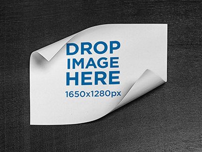 Poster Mockup Featuring an Extended Poster Lying Over a Black Surface