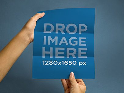 Woman Holding a 3 Panel Brochure Mockup